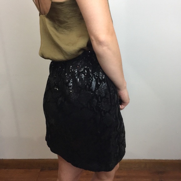 Joe Fresh Black Sequin Mini Elastic Skirt - Picture 4 of 8